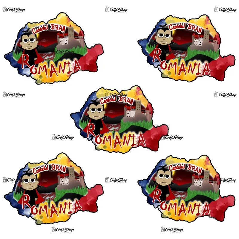 Harta, romania, castelul bran, magnet frigider mgs011